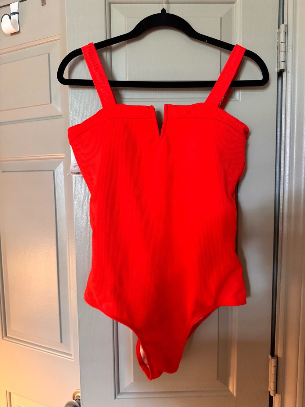 NWT Geode Swimwear Red Ribbed One Piece Swimsuit